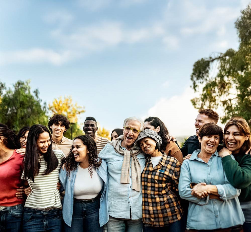 people in a community celebrating